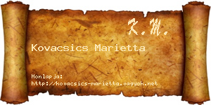 Kovacsics Marietta névjegykártya